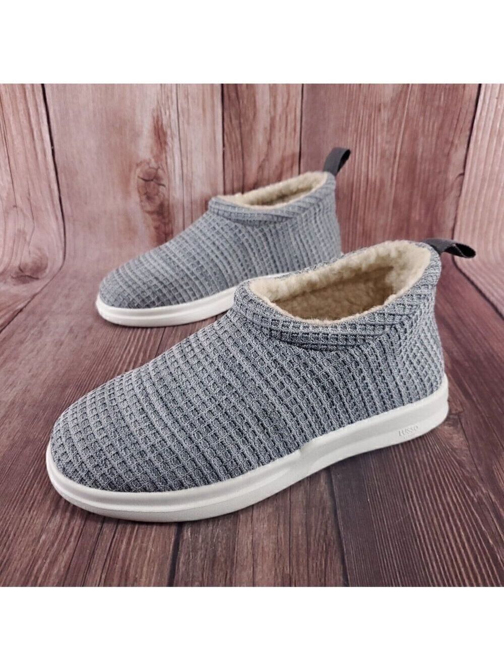 Lusso Cloud Unisex M8 W10 Guru Sherp Gray Waffle Chukka Slip On Slippers Shoes